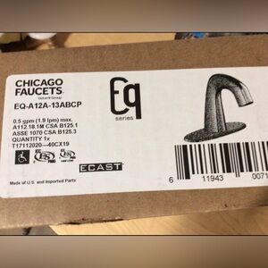 Chicago Faucets EQ-A12A-13ABCP EQ Curved Series Lavatory Sink Faucet Hands Free